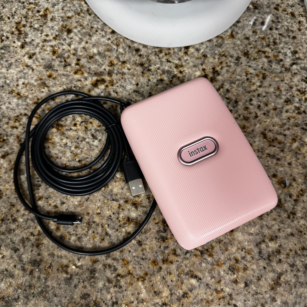 Fujifilm Instax Mini Link Pink Portable Printer with USB Cable